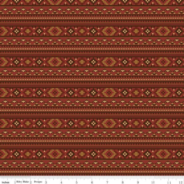 Back of the Chutes Stripe Rust Cotton Fabric