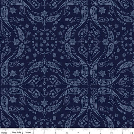 Back of the Chutes Bandana Navy Cotton Fabric
