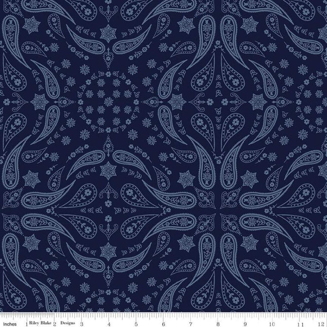 Back of the Chutes Bandana Navy Cotton Fabric