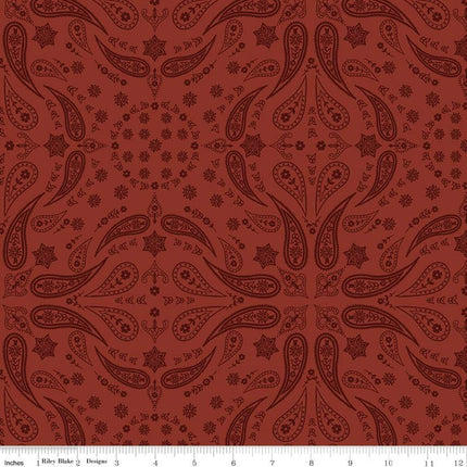 Back of the Chutes Bandana Rust Cotton Fabric