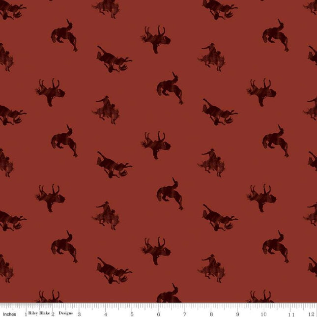 Handmade Valance or Curtain Panel Back of the Chutes Broncos Rust