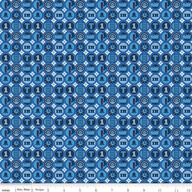 All Aboard With Thomas & Friends Friends Blue Cotton Fabric