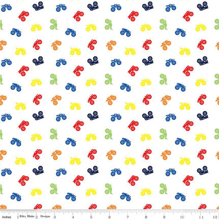 Hot Wheels Monster Trucks Silhouette Multi Cotton Fabric
