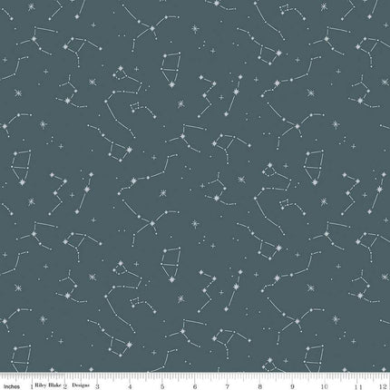 Hoist the Sails Constellations Chive Cotton Fabric