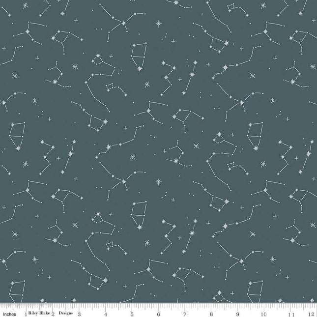 Hoist the Sails Constellations Chive Cotton Fabric