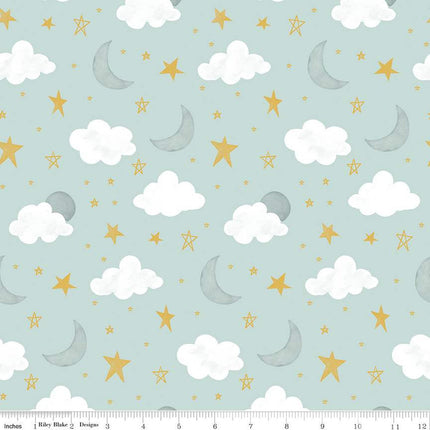 Handmade Placemat Or Table Runner Its A Boy Aqua Moon and Stars