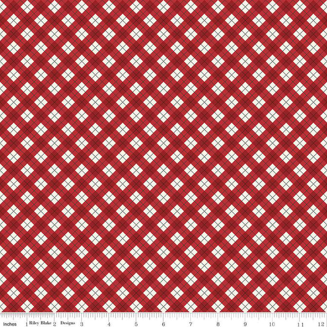 Woodsman Bias Plaid Red Cotton Fabric