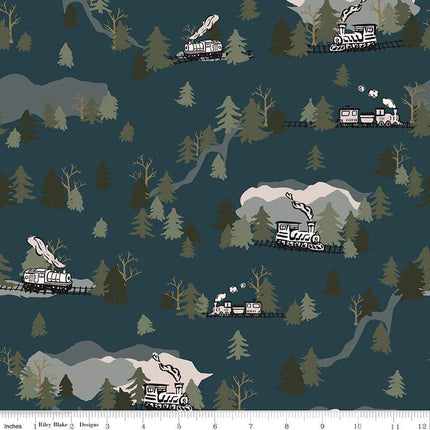 Handmade Placemat Or Table Runner 'Round the Mountain Main Midnight