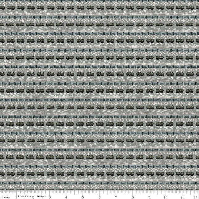 'Round the Mountain Bubble Convoy Dusk Cotton Fabric