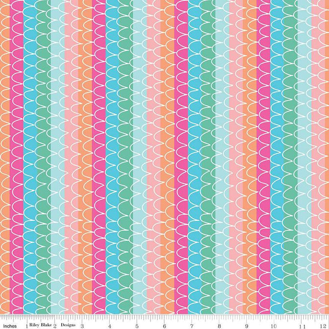 Handmade Placemat Or Table Runner Mer-Mazing Scale Stripes Multi