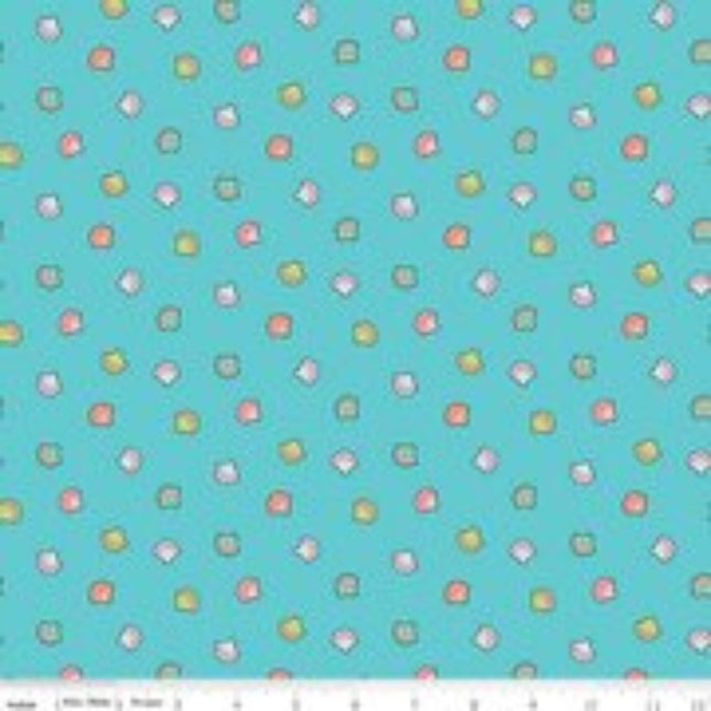 Handmade Valance or Curtain Panel Mer-Mazing Shells Blue