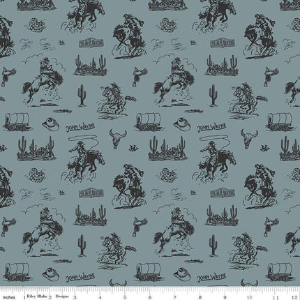 John Wayne Courage Cowboys Storm Cotton Fabric