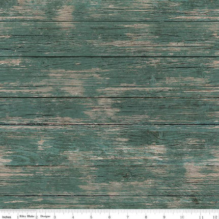 Spring Barn Quilts Barnwood Teal Cotton Fabric