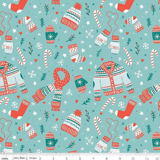 Handmade Valance or Curtain Panel Ski Hill Main Aqua