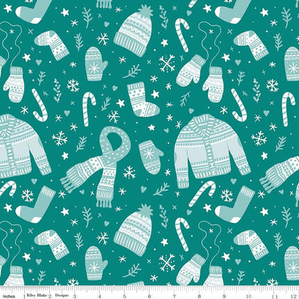 Handmade Valance or Curtain Panel Ski Hill Main Teal