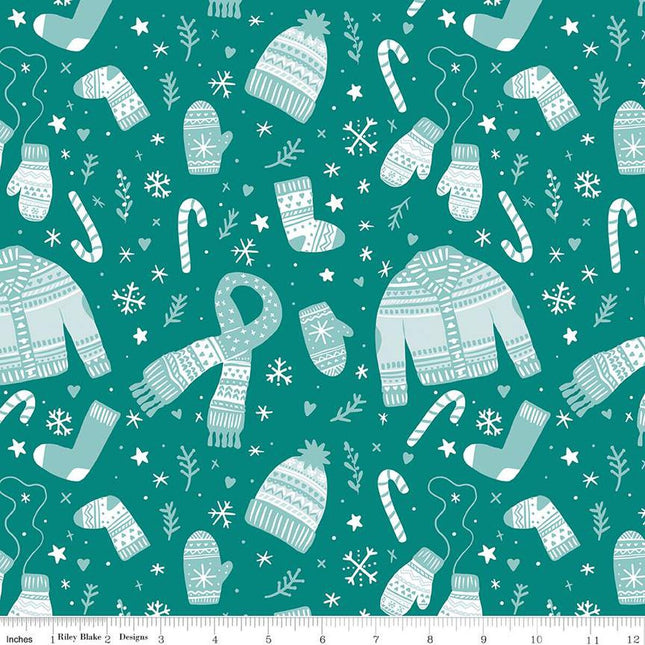 Handmade Valance or Curtain Panel Ski Hill Main Teal