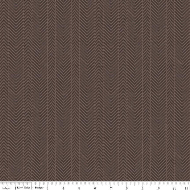 Single Layer Cotton Blanket - Wake at the Lake Herringbone Brown Cotton