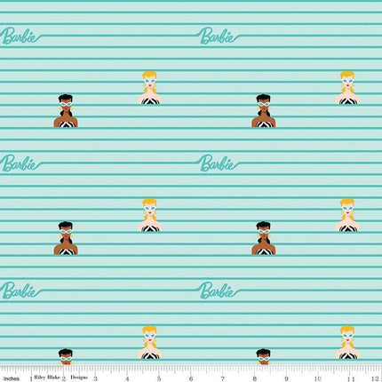 Barbie™ World Barbie Stripe Powder Cotton Fabric