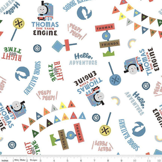Thomas & Friends™ Sodor Railway Words Cotton Fabric