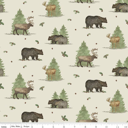 Handmade Placemat Or Table Runner Let's Get Lost in the Woods Main Off White