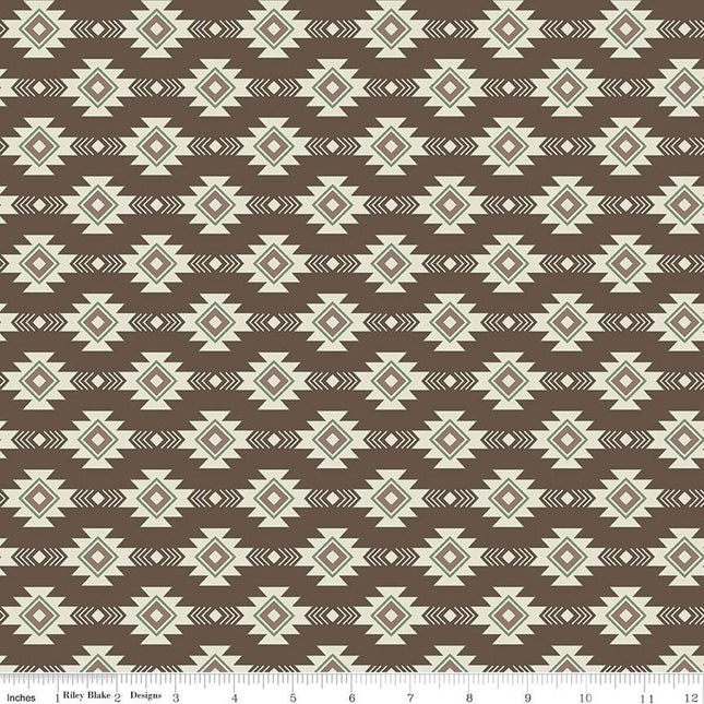 Handmade Valance or Curtain Panel Let's Get Lost in the Woods Geometric Brown