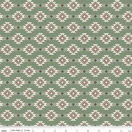 Handmade Placemat Or Table Runner Let's Get Lost in the Woods Geometric Sage