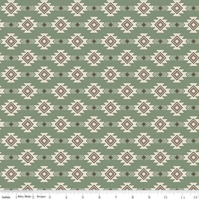 Handmade Valance or Curtain Panel Let's Get Lost in the Woods Geometric Sage