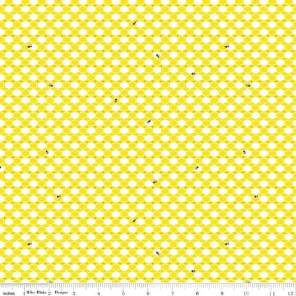 100 Aker Woods Honey Hex Yellow Cotton Fabric