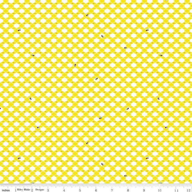 100 Aker Woods Honey Hex Yellow Cotton Fabric