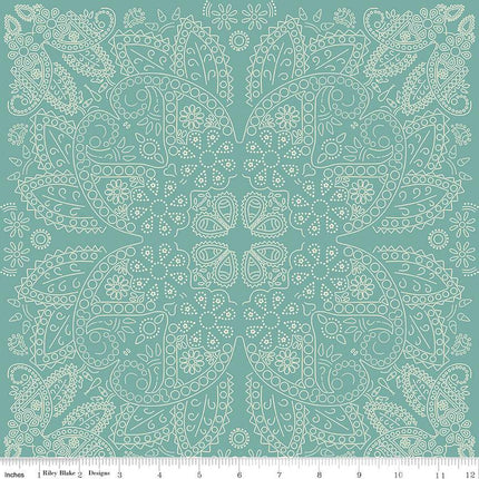 Cowboys Bandana Teal Cotton Fabric