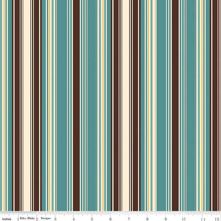Handmade Valance or Curtain Panel Cowboys Stripes Teal