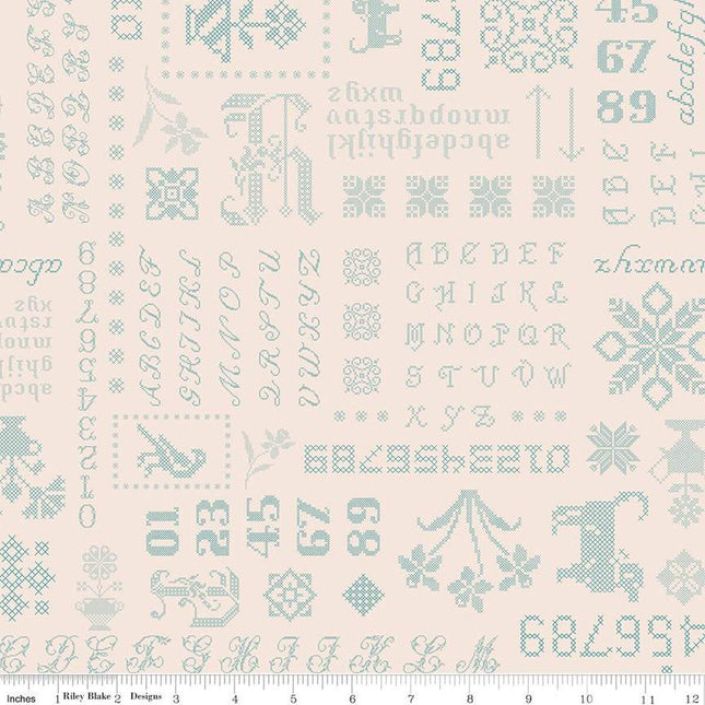 Piece & Plenty Sampler Blue Cotton Fabric