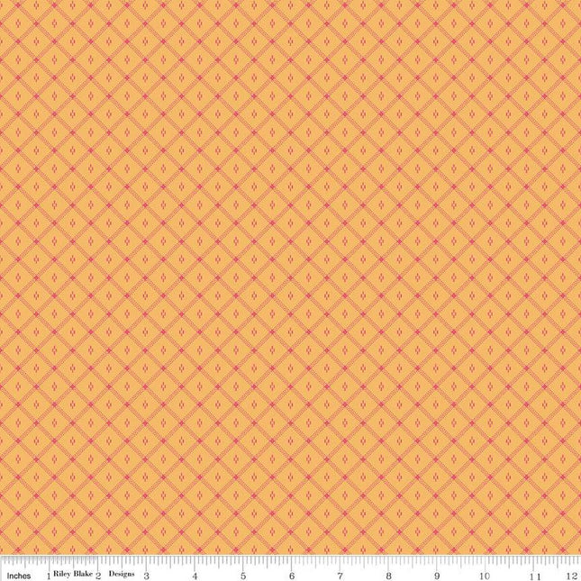 Piece & Plenty Flower Bed Marigold Cotton Fabric