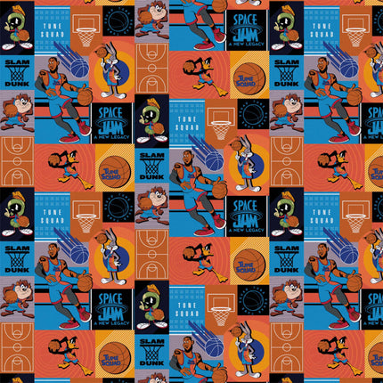 Looney Tunes Space Jam Slam Dunk Cotton Fabric