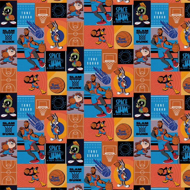 Looney Tunes Space Jam Slam Dunk Cotton Fabric