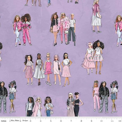 Barbie™ Girl Main Lilac Cotton Fabric