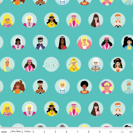 Barbie™ World Barbie Main Teal Cotton Fabric