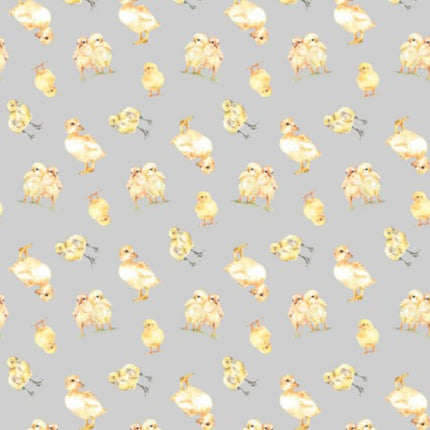 Handmade Placemat Or Table Runner Farm Life Chicks Light Grey Fabric