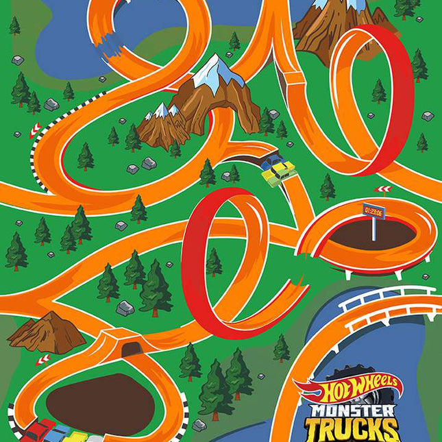 Hot Wheels Monster Trucks Canvas Panel Fabric