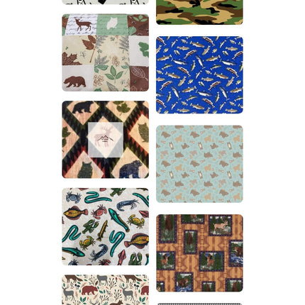 10 Fat Quarters - Assorted Wildlife & Fishing Flannel Fat Quarter Bundle