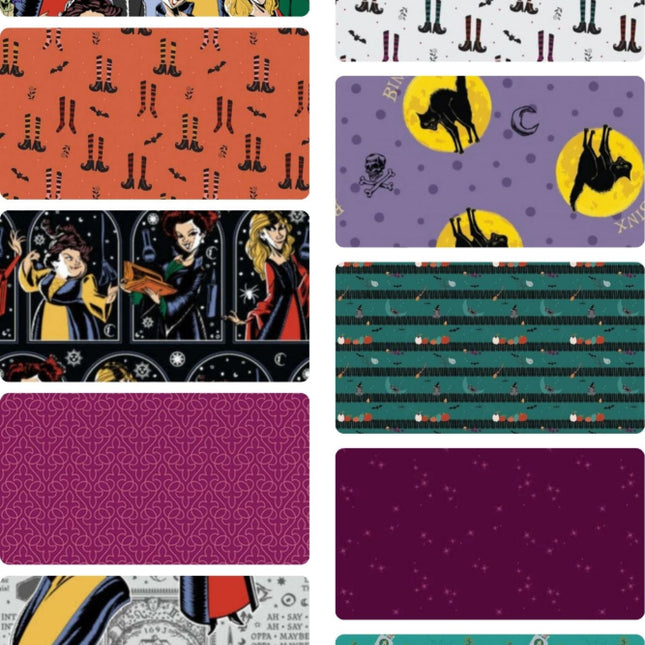 4 Fat Quarters - Assorted Hocus Pocus Fat Quarter Bundle