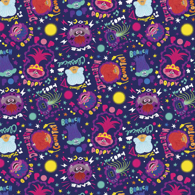 Trolls Party Cotton Fabric