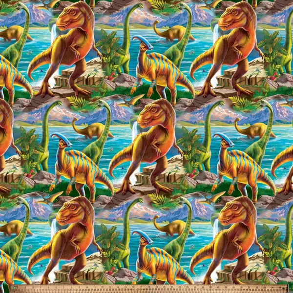 Handmade Single Layer Fleece 58"x 72" Throw Blanket "Dinosaurs T Rex ”