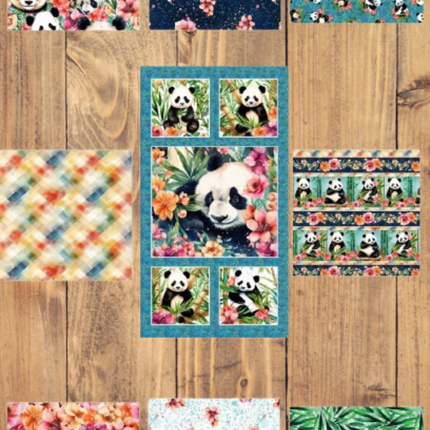 Assorted Panda Paradise Flat Fold Assortment 15 Yard Bundle Cotton Fabric