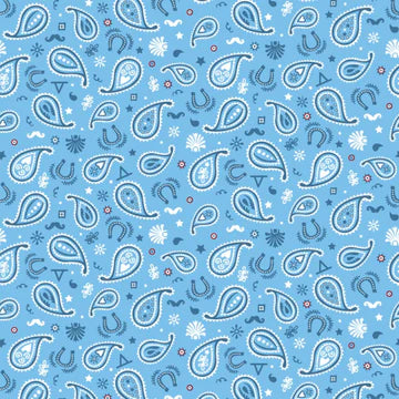 Howdy Pard'ner Bandana Blue Cotton Fabric
