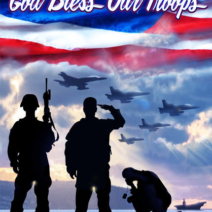 God Bless Our Troops Panel (35.5" x 45") Panel Fabric