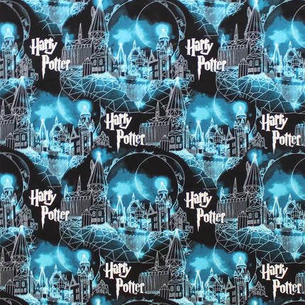 Harry Potter Blue Hogwarts Cotton Fabric