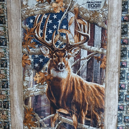 Handmade Patriotic Deer Quilt 44" x 56"