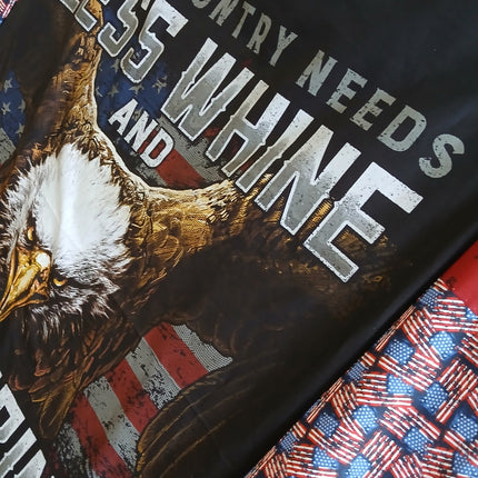 Handmade Patriotic Less Whine more Spine Quilt 56"x 60"