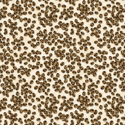 For The Love Of Coffee Little Coffee Beans Cotton Fabric